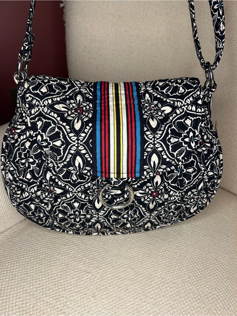 Vera Bradley Saddle Up Barcelona pattern  Crossbody Bag